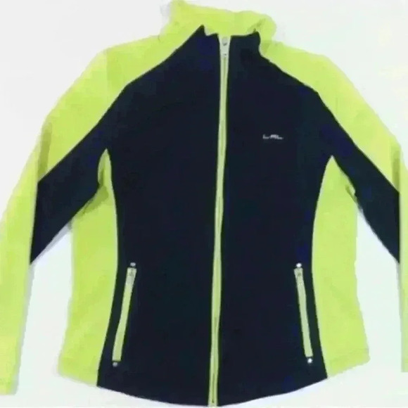 LAUREN Ralph Lauren LRL Active Neon Green/Blue Stretch Zip Track Jacket -A71 - Picture 8 of 8